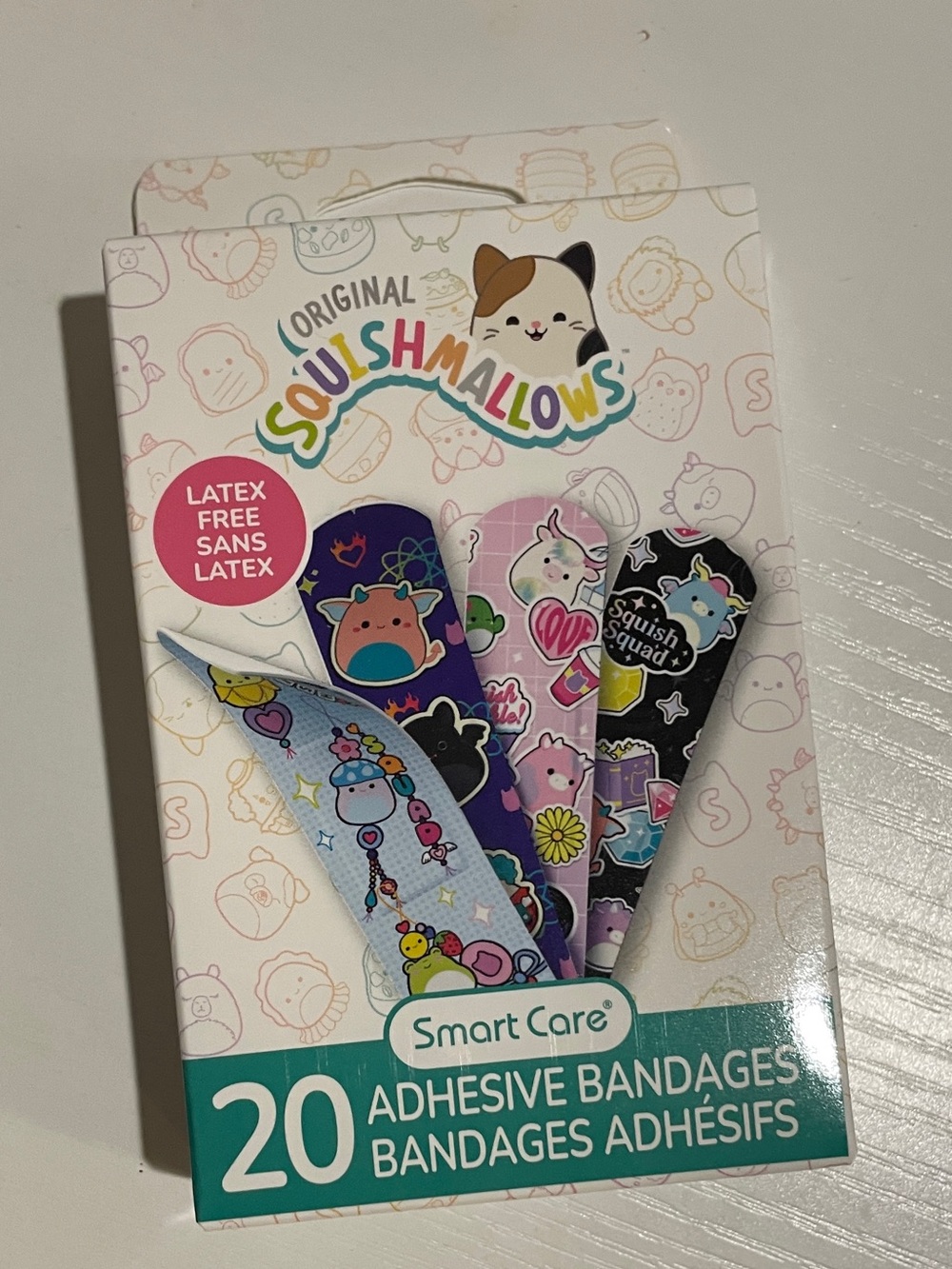 Squishmallows Kids Adhesive Bandages - Purple, Pink, Blue, Black
